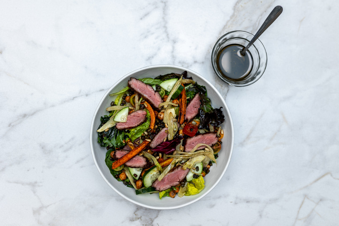 Mixed Greens Salad with Balsamic Vinaigrette - Steak