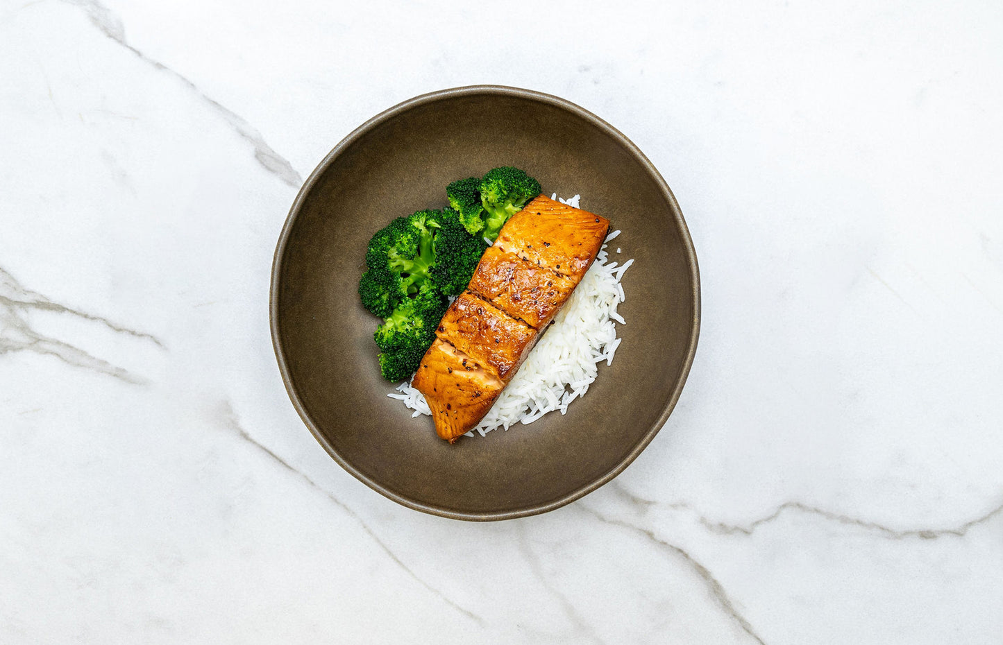 Salmón Teriyaki con Arroz Basmati y Brócoli