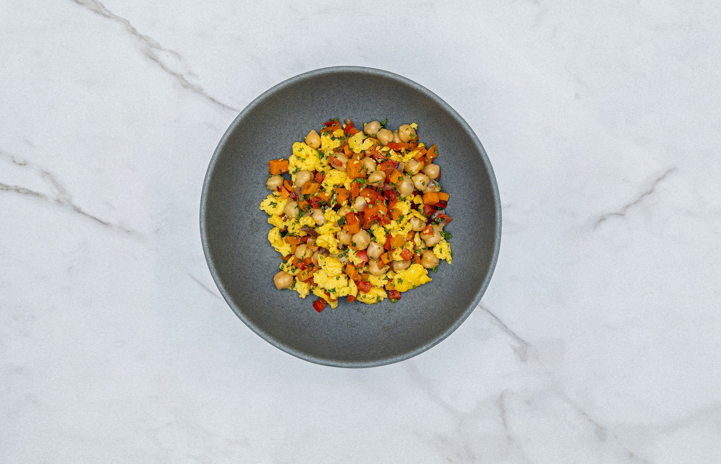 Egg, Sweet Potato, and Chickpea Breakfast Bowl