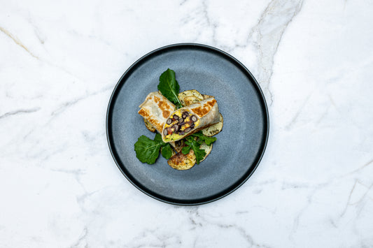 Breakfast Burrito with Black Beans, Egg, Avocado