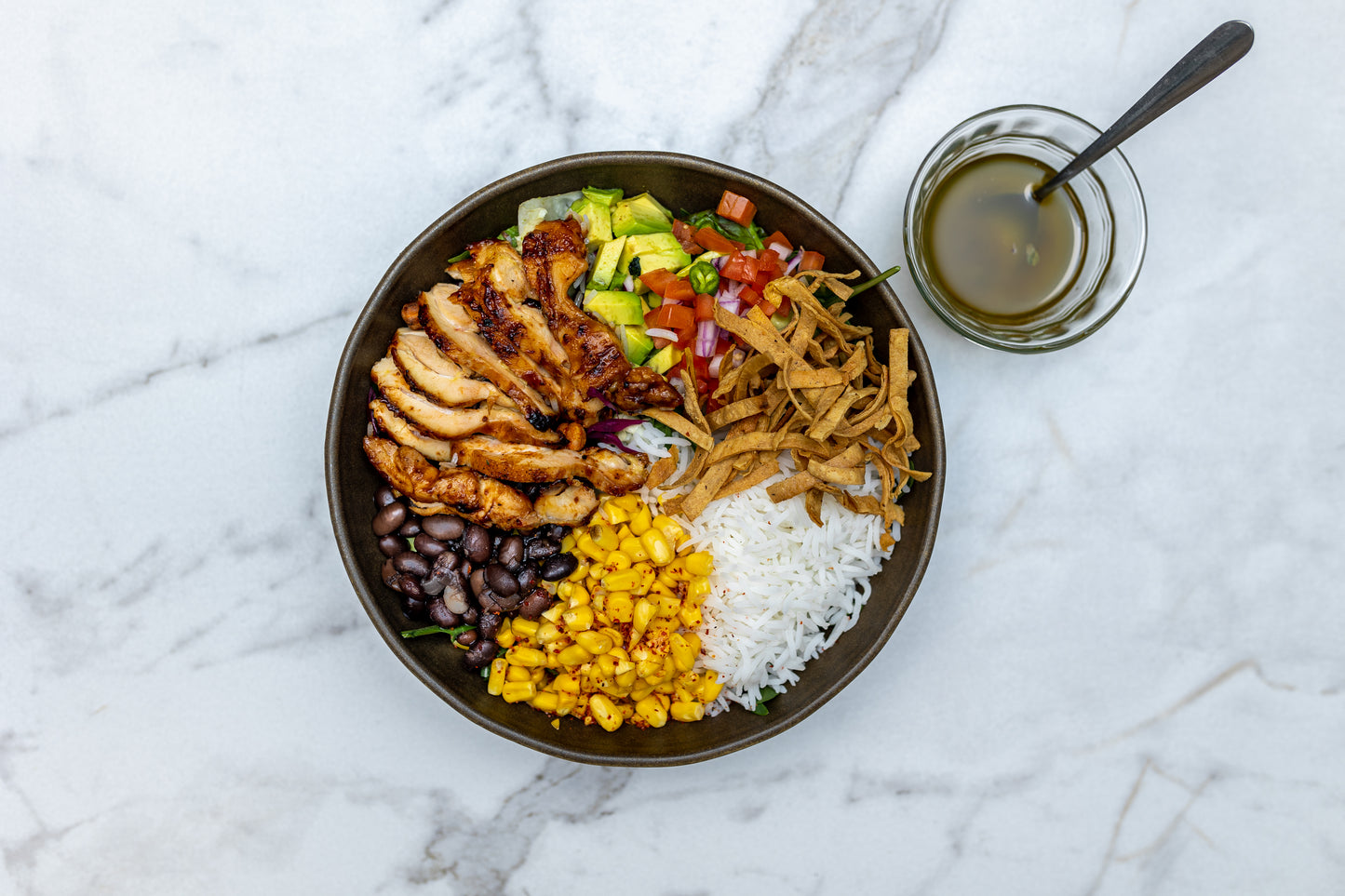 Mexican Salad with Spicy Chicken and Cilantro Lime Dressing
