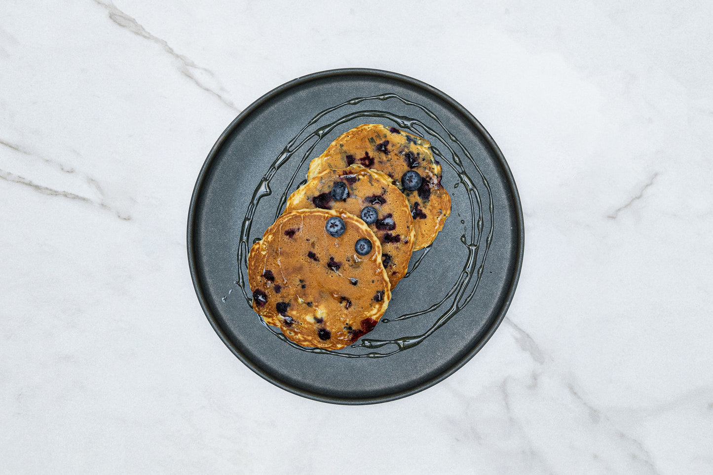 Blueberry Pancakes with Agave Syrup
