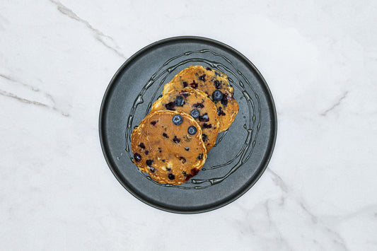 Blueberry Pancakes with Agave Syrup